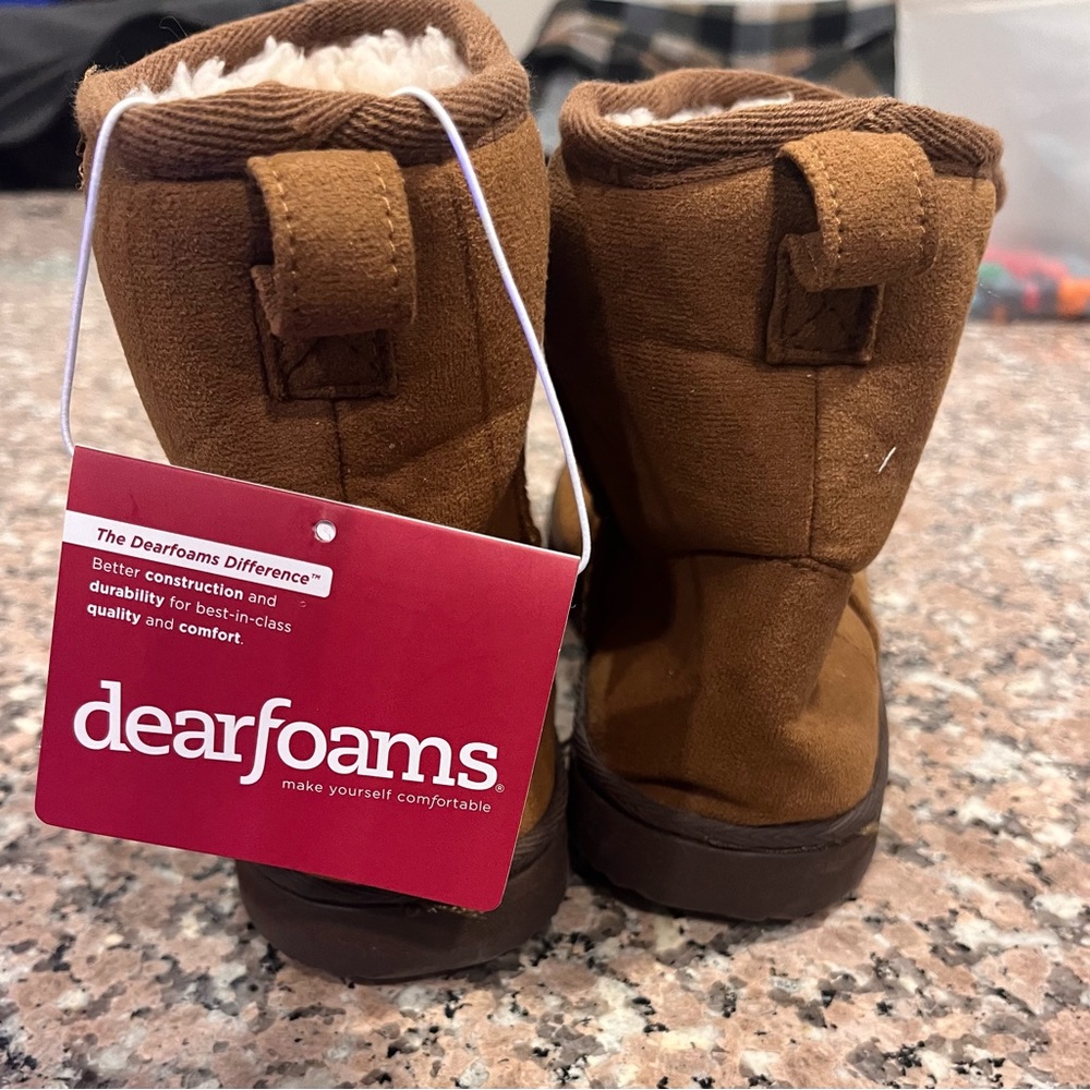 Dearfoams Fleece-lined Suede Booties Medium 7/8